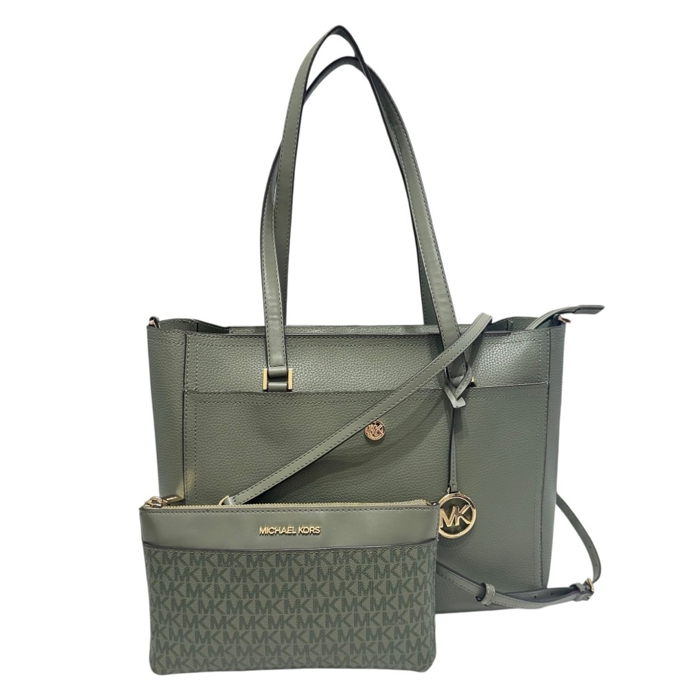 Michael Kors - Maisie Large Pebbled Leather 2-in-1 Tote‎ Bag  - Army Green
